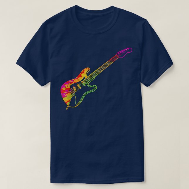 Electric Guitar Vintage Stil T Shirt (Design framsida)