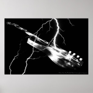 ELECTRIC GUITAR, vitt Poster