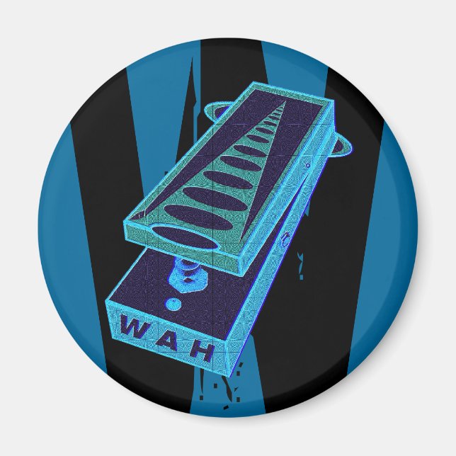Electric Guitar Wah Wah Pedal Blue Magnet (Framsidan)