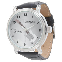Electric Guitar White Wrist Watch Armbandsur