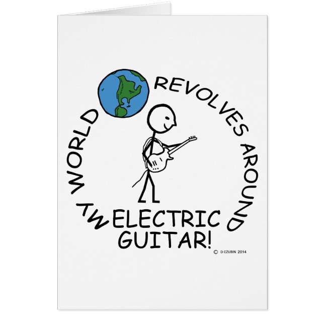 Electric Guitar - World Revolves runt Hälsningskort (Framsidan)