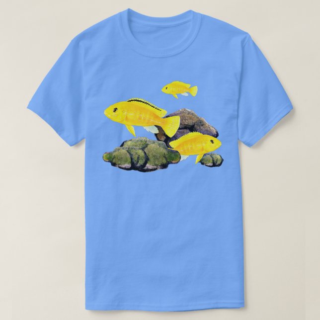 Electric Gul lab Cichlid Fish Aquarium Owners G T Shirt (Design framsida)