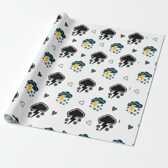 "Electric Himmel: Cloud Thunder Wrapping Papper. " Presentpapper (Utrullad)