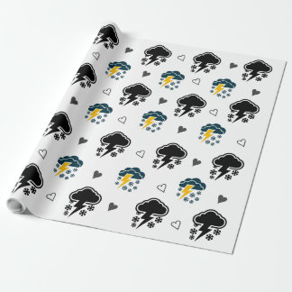 "Electric Himmel: Cloud Thunder Wrapping Papper. " Presentpapper