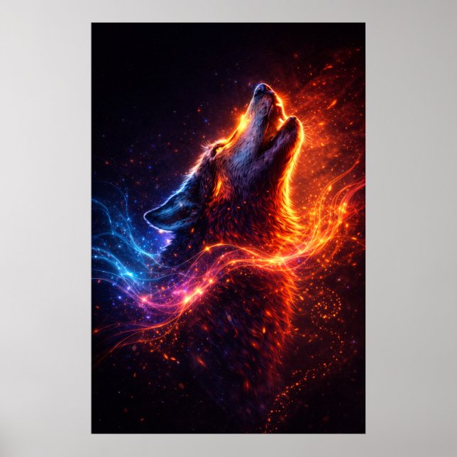 Electric Howl – Fire & Ice Vargaffisch Poster (Framsidan)