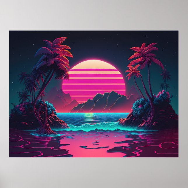 Electric Island: Synthwave Vibes i Paradise Poster (Framsidan)