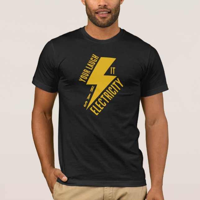 Electric Laugh Lightning Bolt Art T Shirt (Framsida)