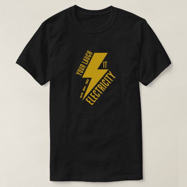 Electric Laugh Lightning Bolt Art T Shirt (Design framsida)