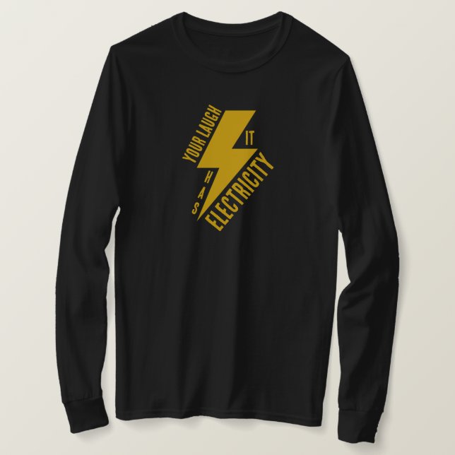 Electric Laugh Lightning Bolt Art T Shirt (Design framsida)