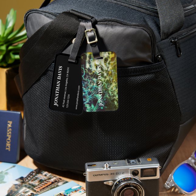 Electric Light Lines Gradient Abstract. Bagagebricka (Fram & Baksida)