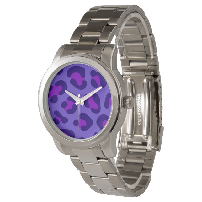 ’Electric Lila Leopard’ Armbandsur (Vinklad)