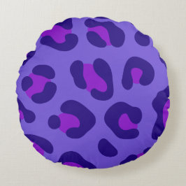 ’Electric Lila Leopard’ Rund Kudde