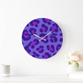 ’Electric Lila Leopard’ Stor Klocka