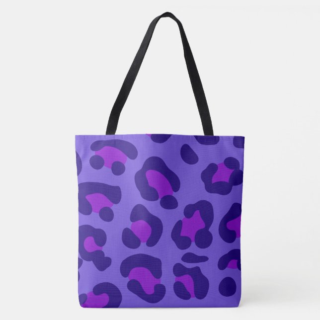 "Electric Lila Leopard"Tote Tygkasse (Framsida)