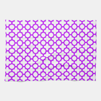 Electric Lila Quatrefoil Mönster Kökshandduk