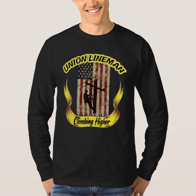 Electric Lineman Cableman Saker Electric Pole Cl T Shirt (Framsida)