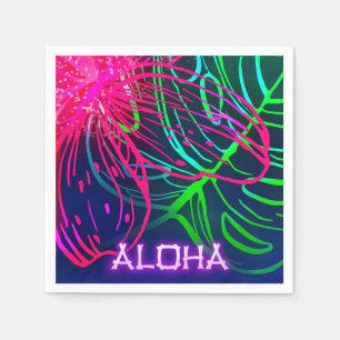Electric Luau Tropical Night Neon Aloha Party Pappersservett