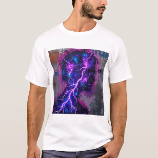 Electric Mind – Neon Energy Silhouette Art T Shirt