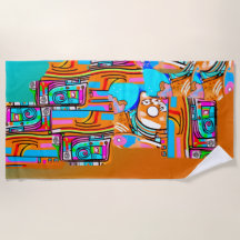 Electric Orange & Cyan Dreams - Abstrakt Pop Desig