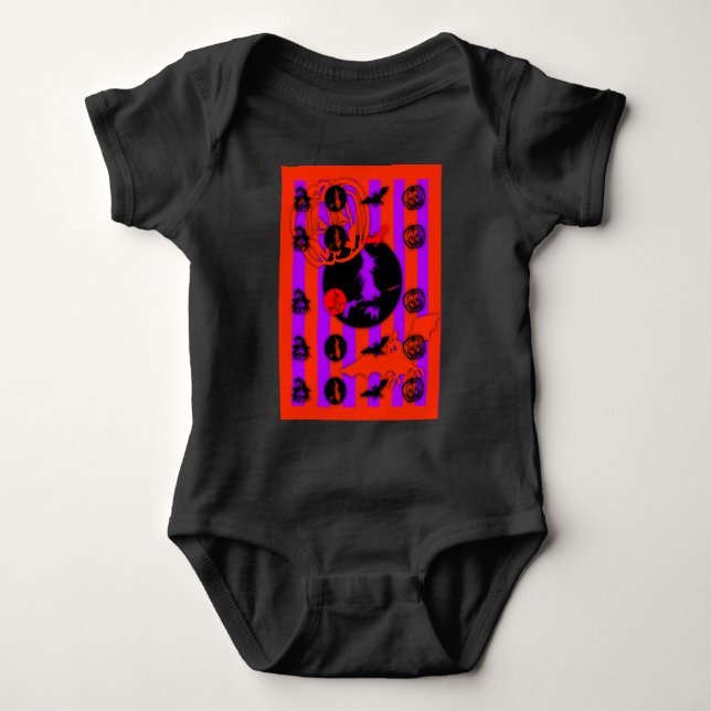 Electric Pop Färg Halloween Baby Bodykostym T-shirt (Framsida)