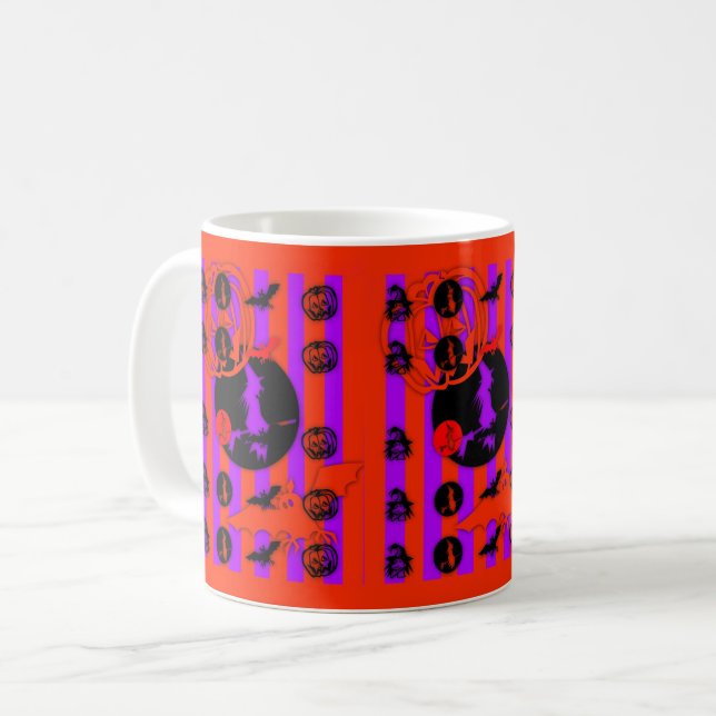 Electric Pop Färg Halloween Mugg (Framsida vänster)