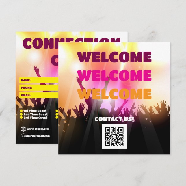Electric Praise Church Connection Card Kort (Fram/baksida)