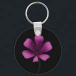 Electric Purple Glossy Bloom Moody Dark Botanical  Nyckelring<br><div class="desc">Illuminate your style with this electric purple glossy bloom. Featuring a vibrant magenta palette and high-shine digital finish, this floral illustration stands out with sharp, clean lines and a moody black background. Perfect for fans of modern botanical art, vaporwave aesthetics, and dark garden decor. This striking violet blossom is designed...</div>