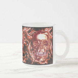 Electric Red Chrome Skull Mugg