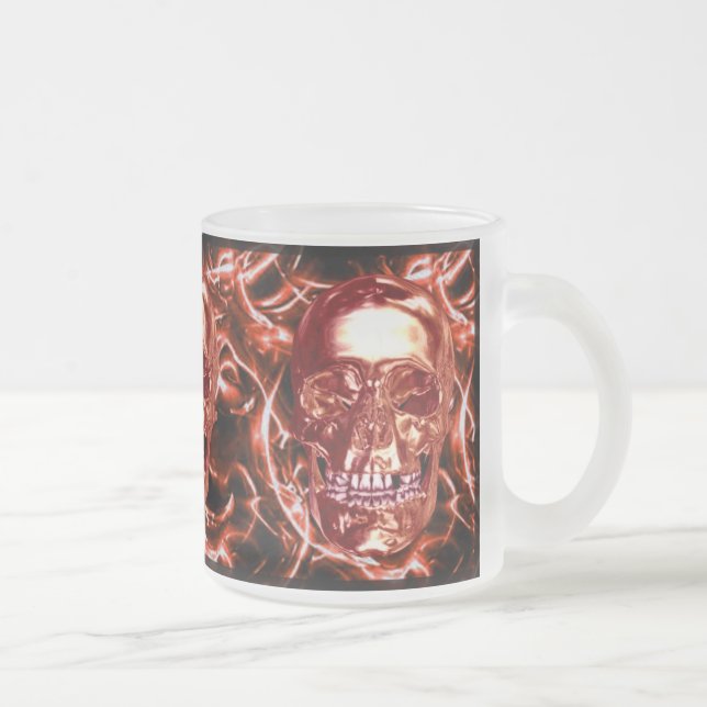 Electric Red Chrome Skull Mugg (Höger)