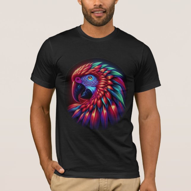 Electric Red Macaw Extravaganza T Shirt (Framsida)