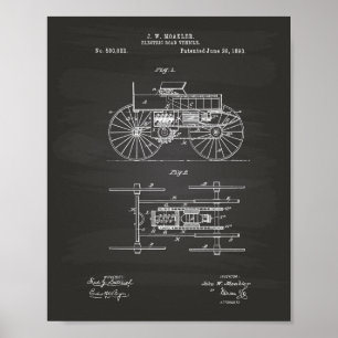 Electric Road Fordon 1893 Patent Art Chalkboard Poster