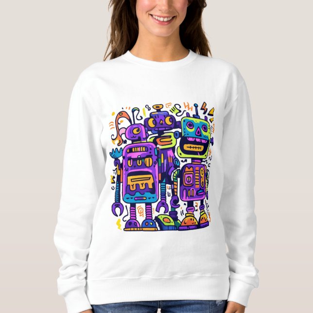 Electric Robot Squad – Hoodie för vuxna T Shirt (Framsida)