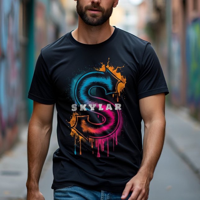 Electric S: Anpassade Bold Graffiti Monogram T Shirt (Skapare uppladdad)