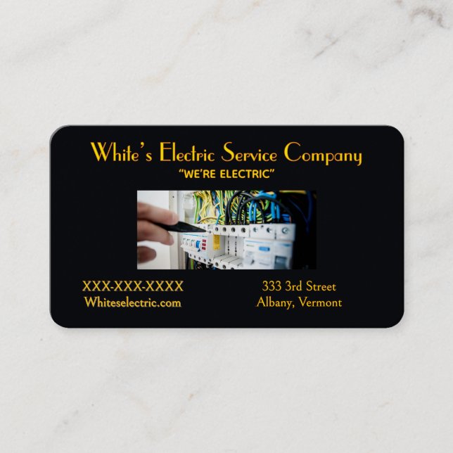 “Electric Service Company ” Business Card Visitkort (Framsida)