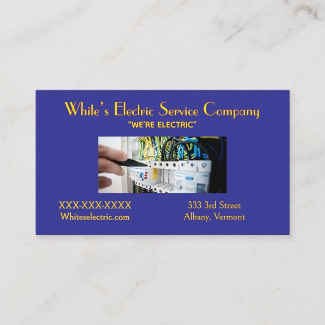 “Electric Service Company ” Business Card Visitkort (Framsida)