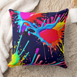 Electric Stänk of Vivid Färg Kudde