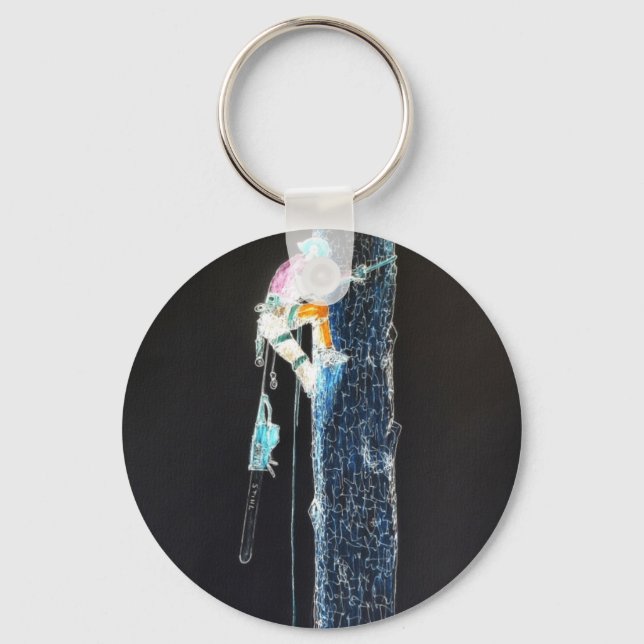 Electric Träd Surgeon Arborist chainsee Nyckelring (Framsida)