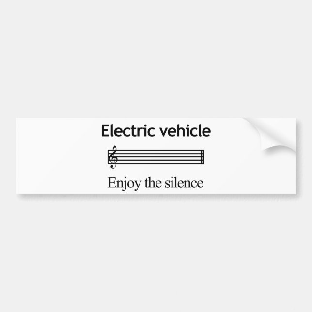 Electric Vehicle Bumper Sticker Bildekal (Framsidan)
