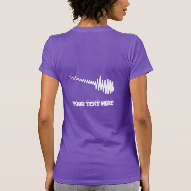Electric White Waveform Guitar Ljud T Shirt (Baksida)