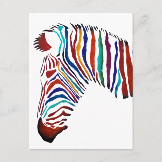 Electric Zebra Street Art Vykort (Framsida)