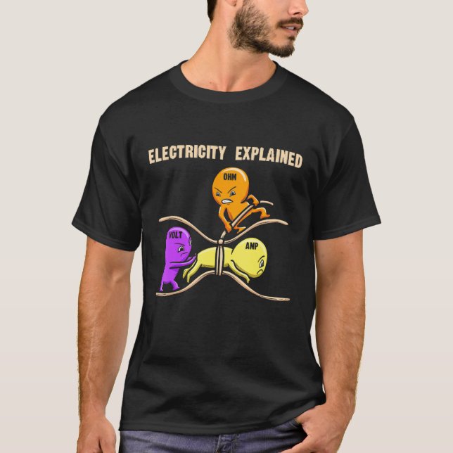 Electrical Diagram Electricity Explained Ohms Watt T Shirt (Framsida)