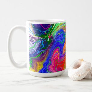 Electrical Disco Bollar Marble Fluid Art Kaffemugg
