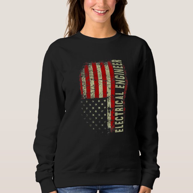 Electrical Engineer 4th July US Flag Patriotic Eng T Shirt (Framsida)