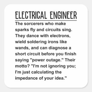 Electrical ingenjör fyrkantigt klistermärke