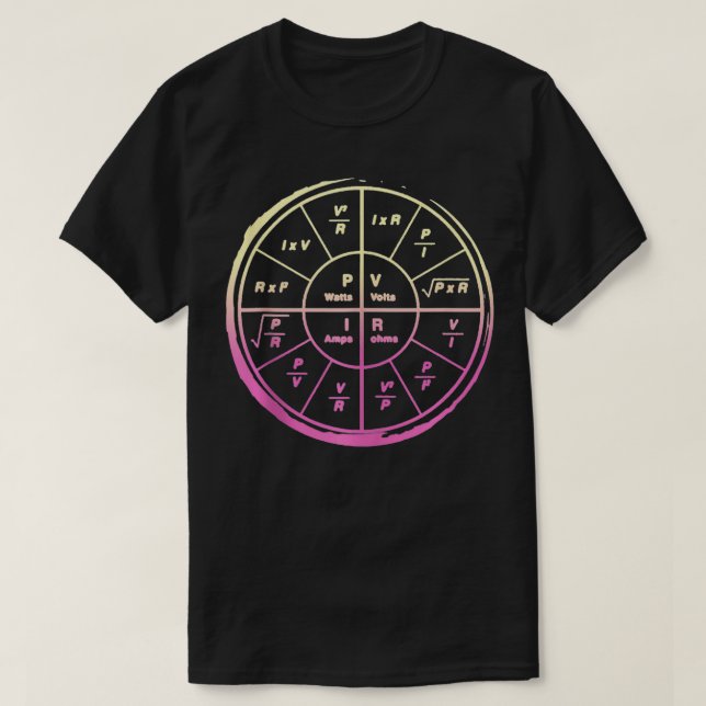 Electrical Ingenjör Ohms Law Wheel Electrician Tec T Shirt (Design framsida)