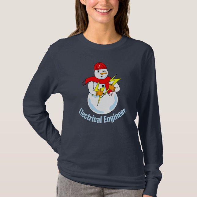 Electrical Ingenjör Snögubbe T-Shirt (Framsida)