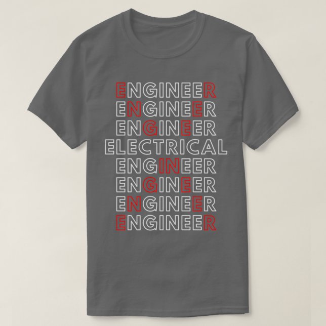 Electrical Ingenjör Studenten Wizard Retro Red EN T Shirt (Design framsida)