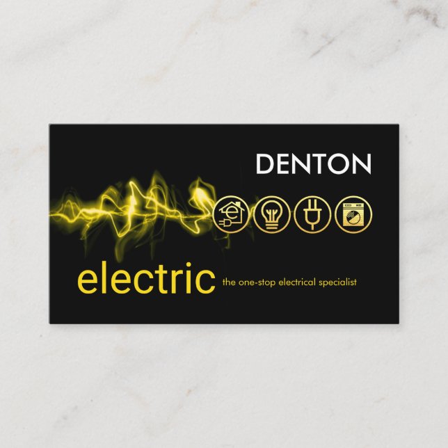 Electrical Lightning Powers Electric Icons Visitkort (Framsida)