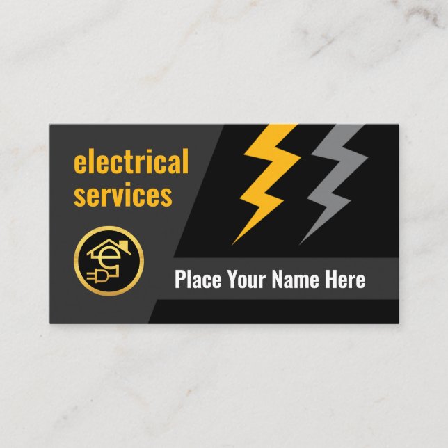 Electrical Lightning Powers Your Name Visitkort (Framsida)