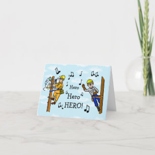 Electrical Lineman Unsung Hero Greeting Card Kort